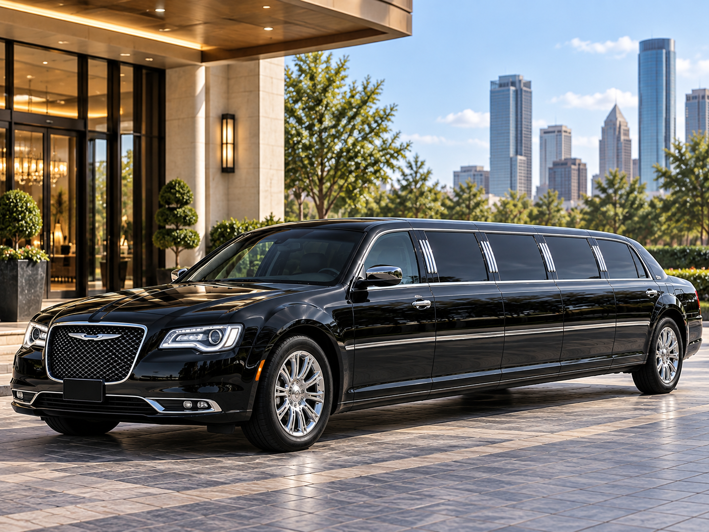 Black stretch limousine